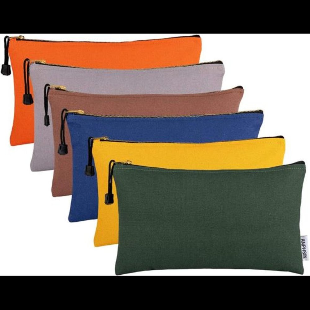 6 Pack Canvas Tool Bags Heavy Duty 16 oz Canvas Tool Multipurpose Pouch Tote Bag